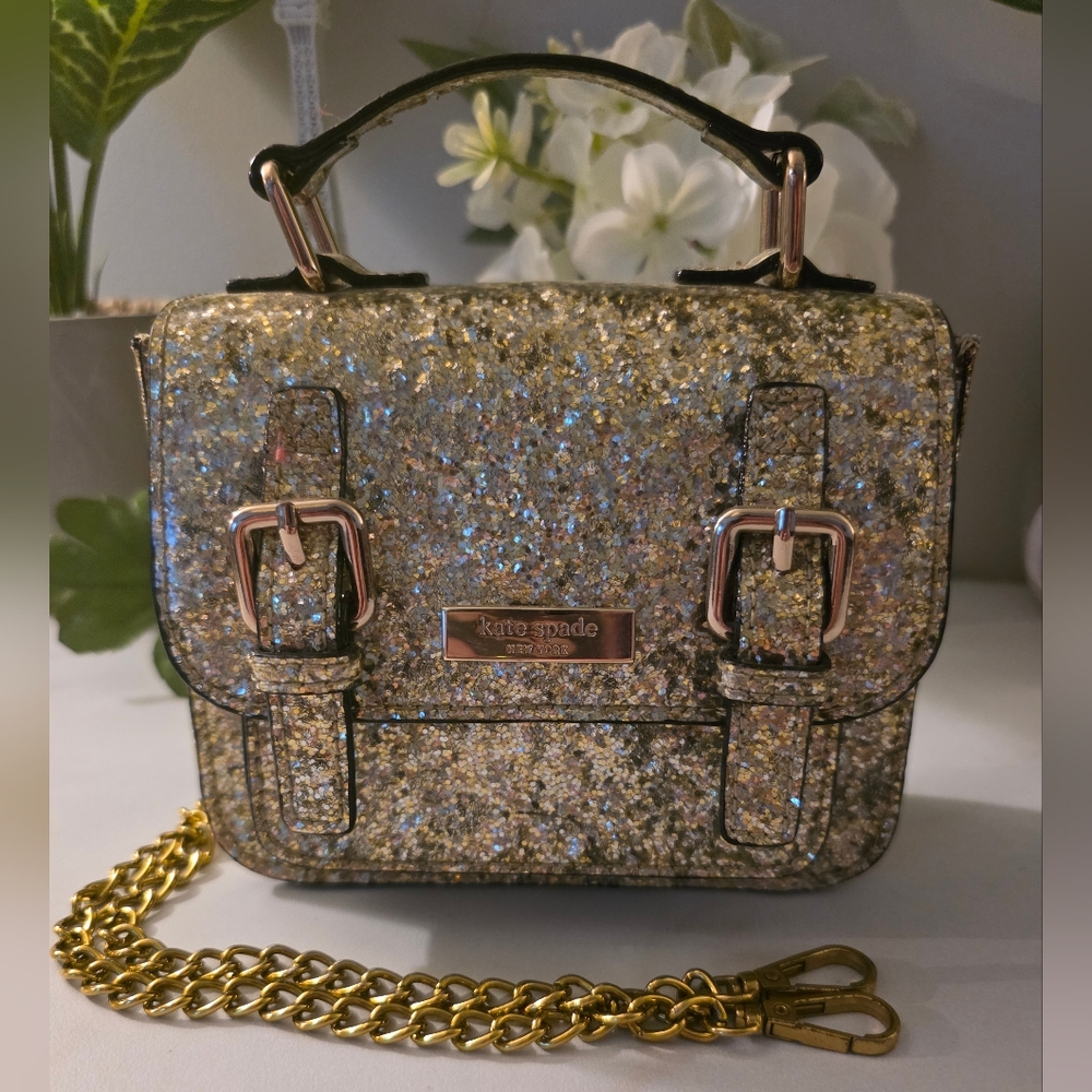 Kate Spade Glitter Crossbody Bag - Gold NEVER USED